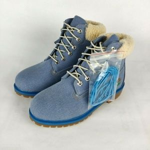 New TIMBERLAND Just Don Blue Boots Kids Girls 7